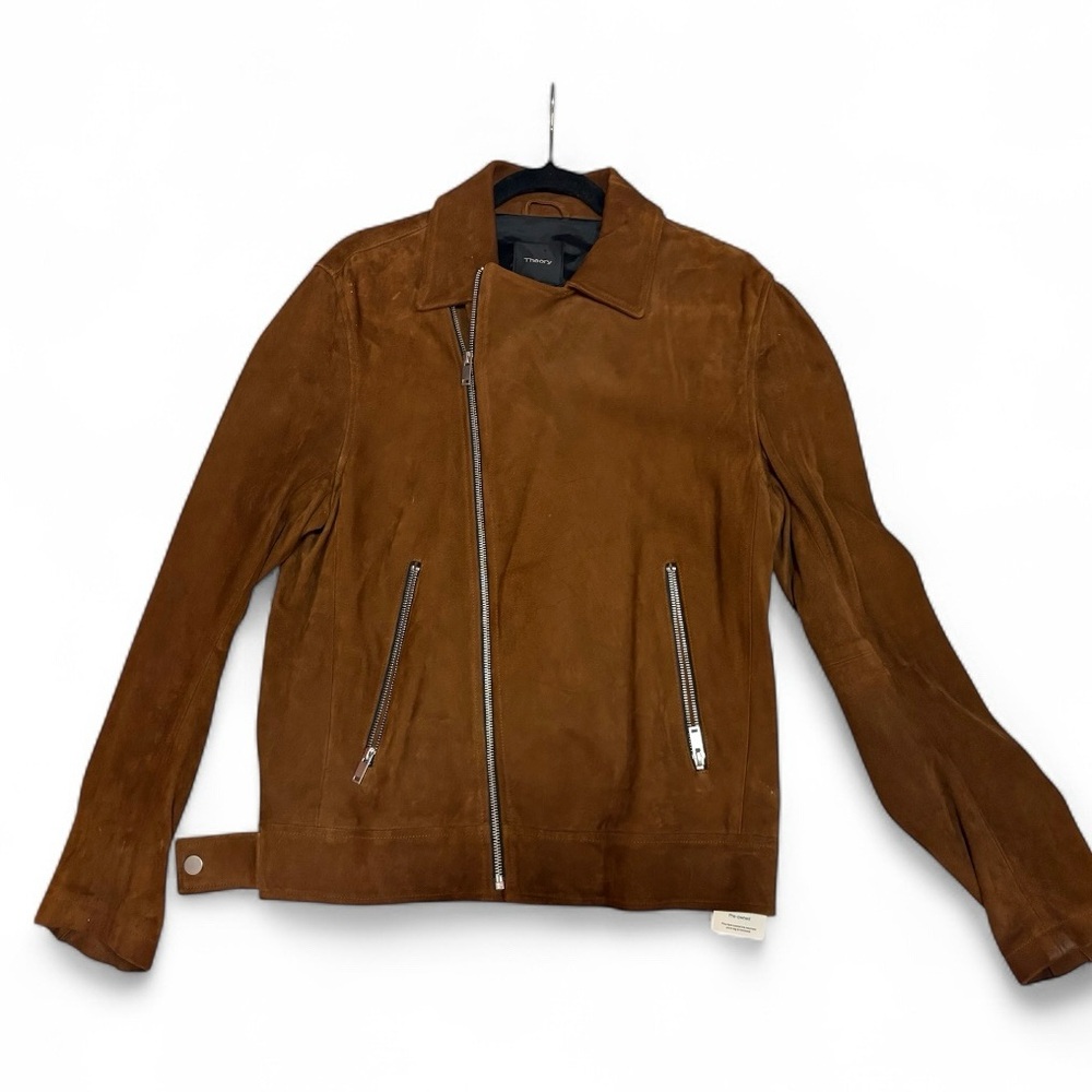 Men’s theory suede leather jacket medium